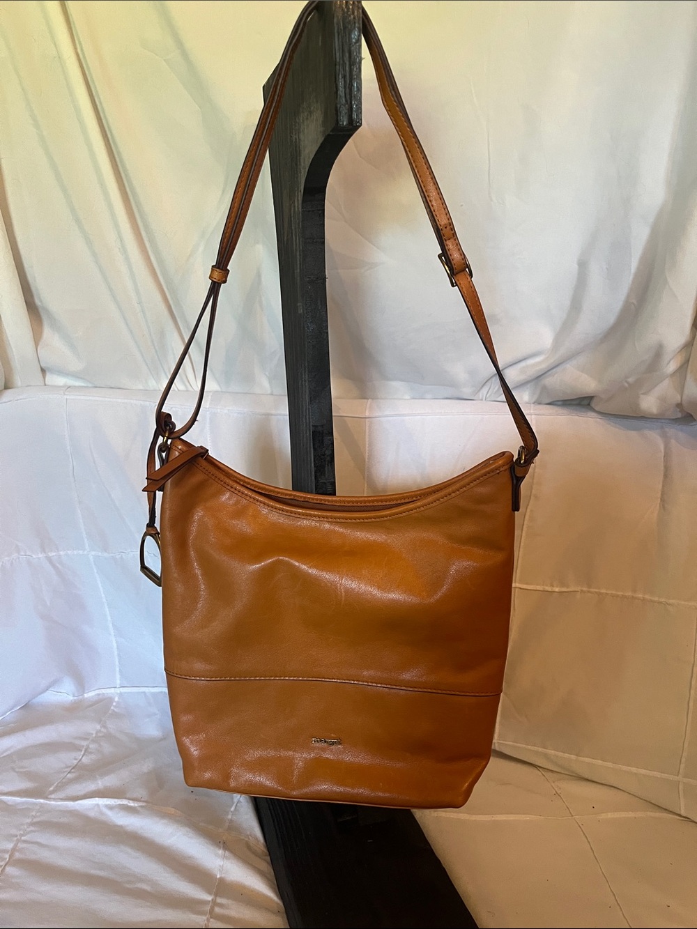 Margot Cognac Leather Messenger Bag